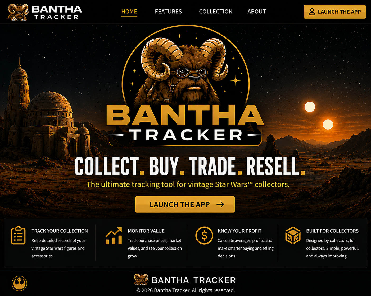 Bantha Tracker — Collect. Buy. Trade. Resell.